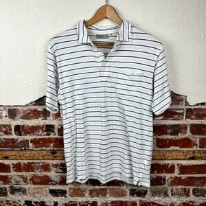 Tasc Performance Shirt Medium Black Yellow Stripe Short Sleeve Polo Lightweight